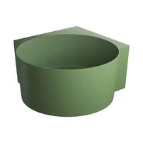 Cada pe colt asimetrica Omnires Ovo M+ compozit verde olive mat 120x120 cm