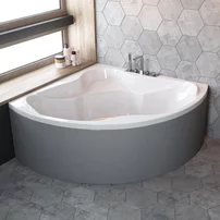 Cada pe colt asimetrica Radaway Keria acril 150x150 cm alb lucios