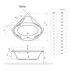 Cada pe colt asimetrica Radaway Keria acril 150x150 cm alb lucios picture - 3