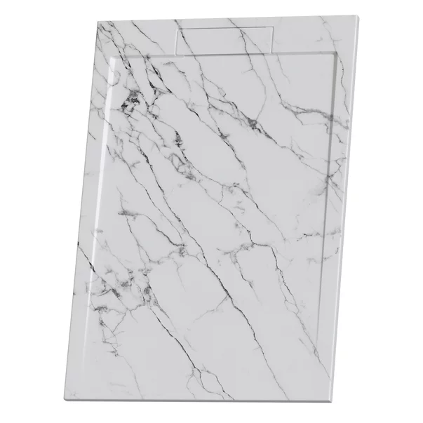 Cadita compozit pentru dus Inter Ceramic dreptunghiulara 100x80 cm alb mat finisaj marmura picture - 2