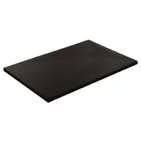 Cadita compozit pentru dus Inter Ceramic dreptunghiulara 100x80 cm finisaj piatra-negru mat