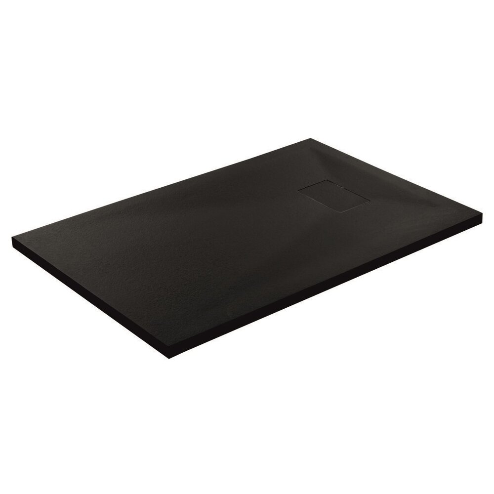 Cadita compozit pentru dus Inter Ceramic dreptunghiulara 100x80 cm finisaj piatra-negru mat