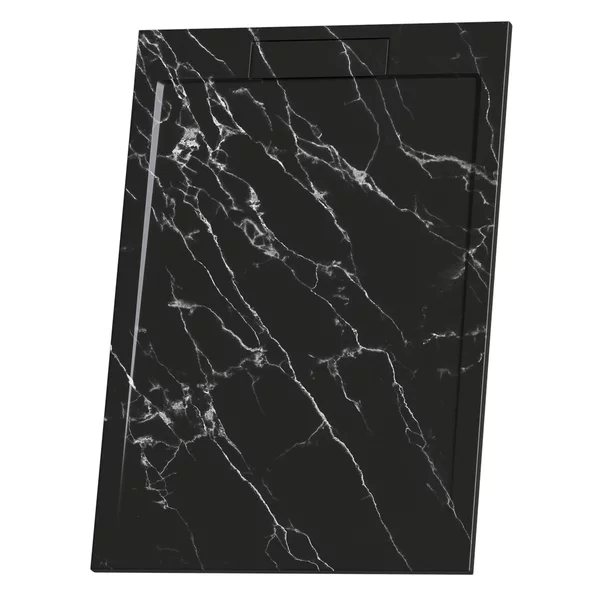Cadita compozit pentru dus Inter Ceramic dreptunghiulara 100x80 cm negru mat finisaj marmura picture - 2