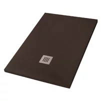Cadita compozit pentru dus Inter Ceramic dreptunghiulara 120x80 cm finisaj lemn si cafea