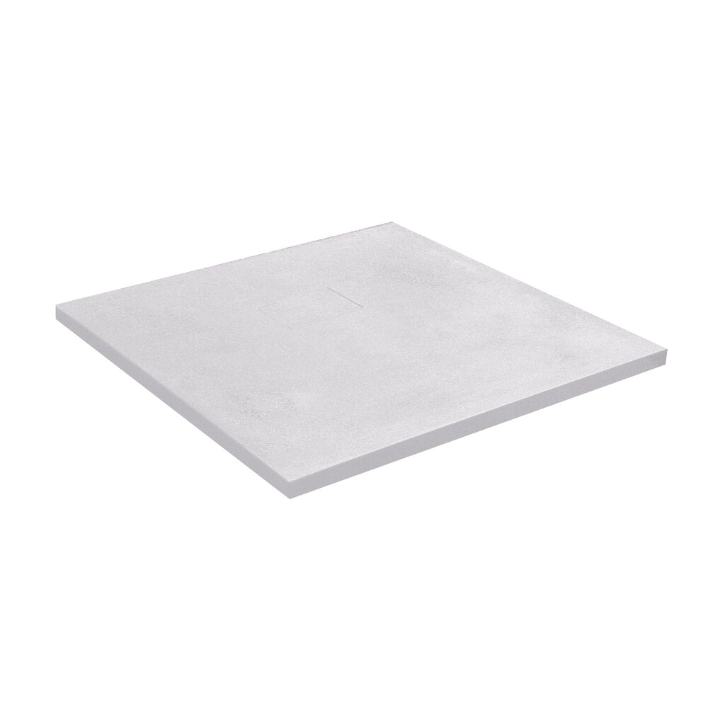 Cadita compozit pentru dus Inter Ceramic patrata 80x80 cm finisaj piatra-alb mat