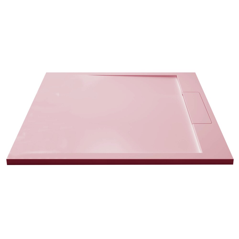 Cadita compozit pentru dus Inter Ceramic patrata 90x90 cm roz