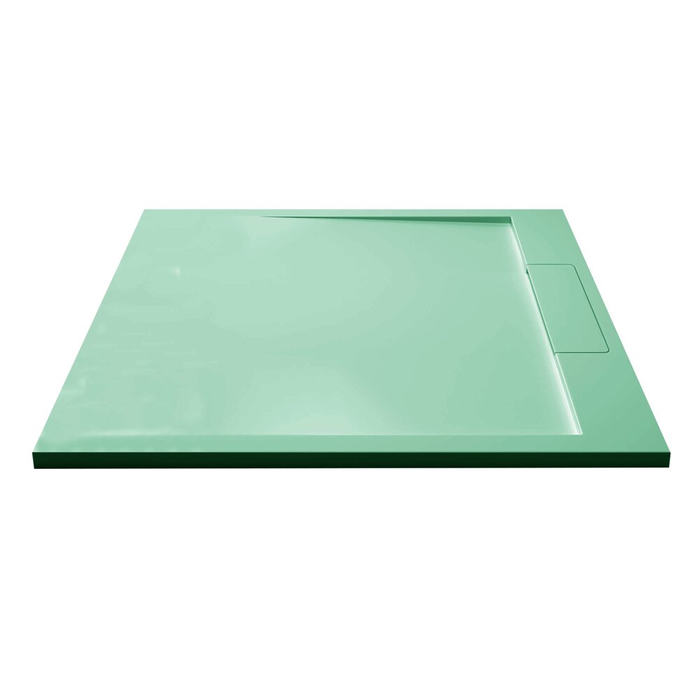 Cadita compozit pentru dus Inter Ceramic patrata 90x90 cm verde menta