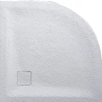 Cadita compozit pentru dus Inter Ceramic semirotunda 90x90 cm finisaj piatra-alb mat