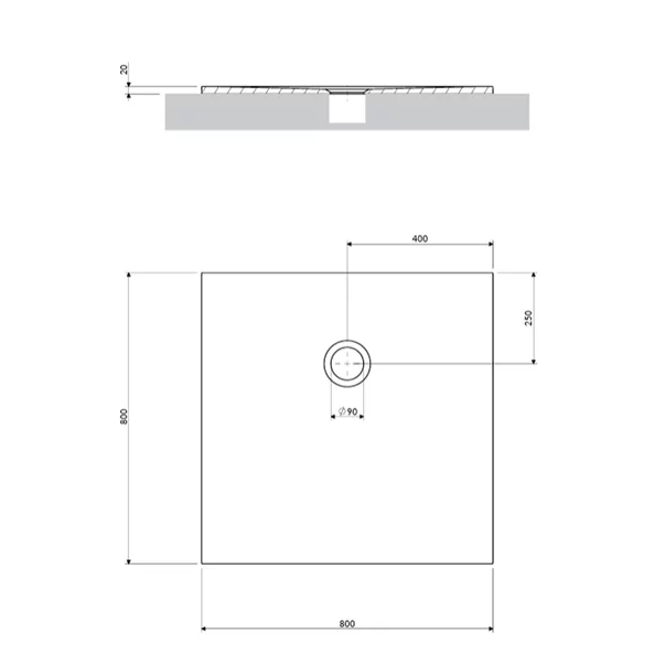 Cadita de dus compozit Omnires AquaPure M+ patrata alb mat 80x80 cm picture - 2