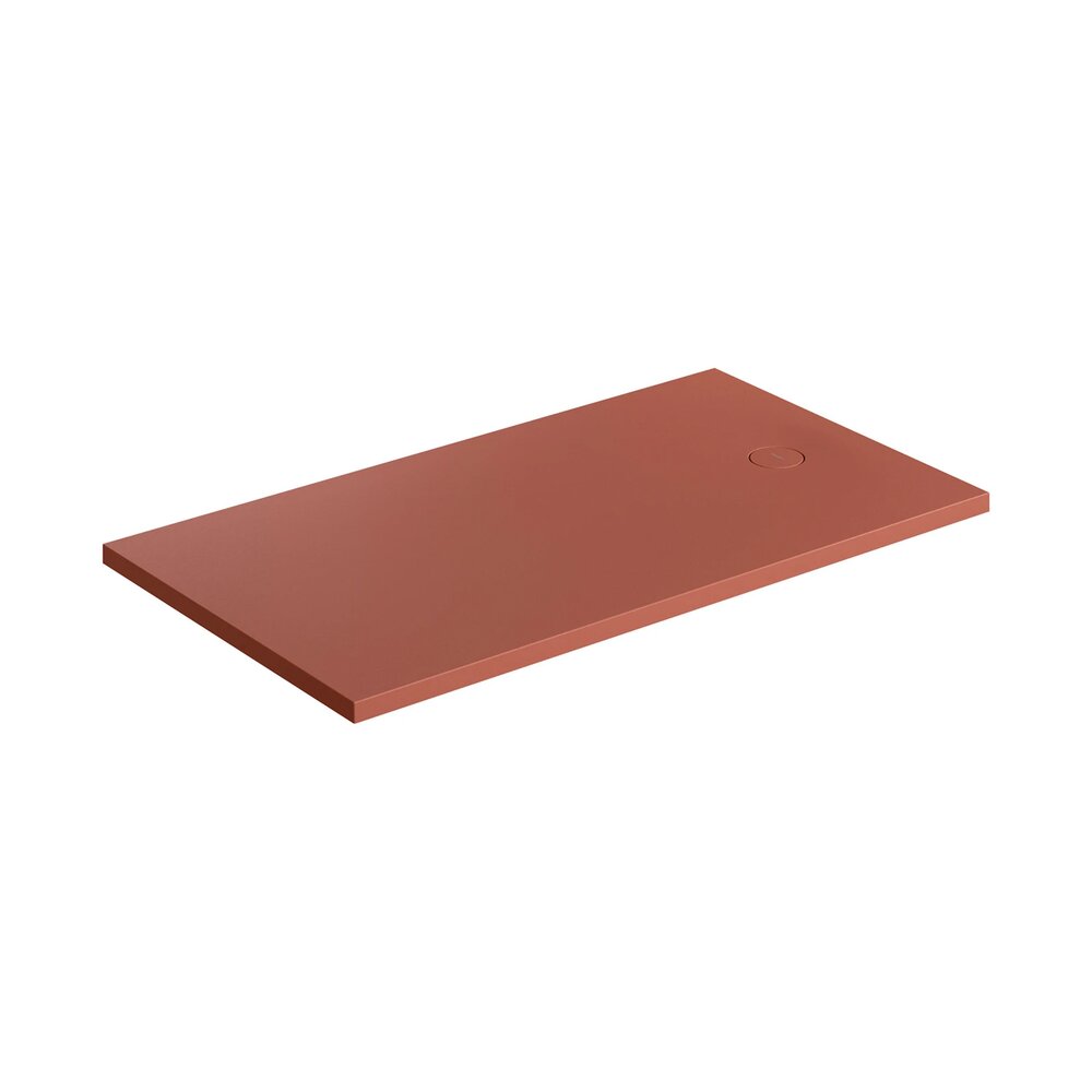 Cadita de dus compozit Omnires AquaRock M+ dreptunghiulara terracotta mat 90x160 cm