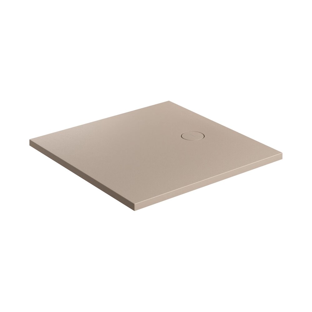 Cadita de dus compozit Omnires AquaRock M+ patrata bej dune mat 90x90 cm