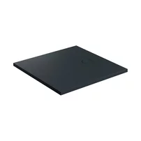Cadita de dus compozit Omnires AquaRock M+ patrata negru lava mat 90x90 cm