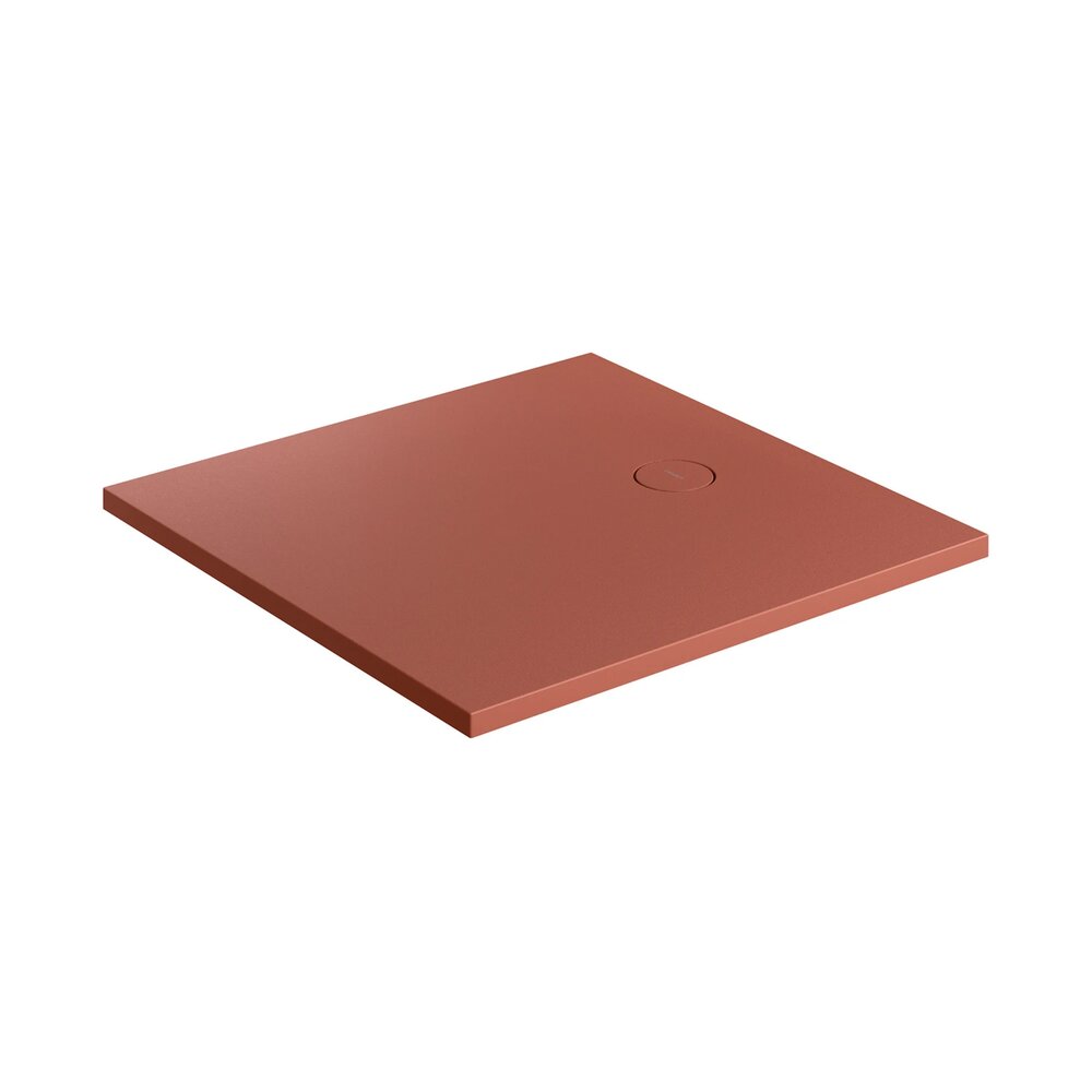 Cadita de dus compozit Omnires AquaRock M+ patrata terracotta mat 90x90 cm