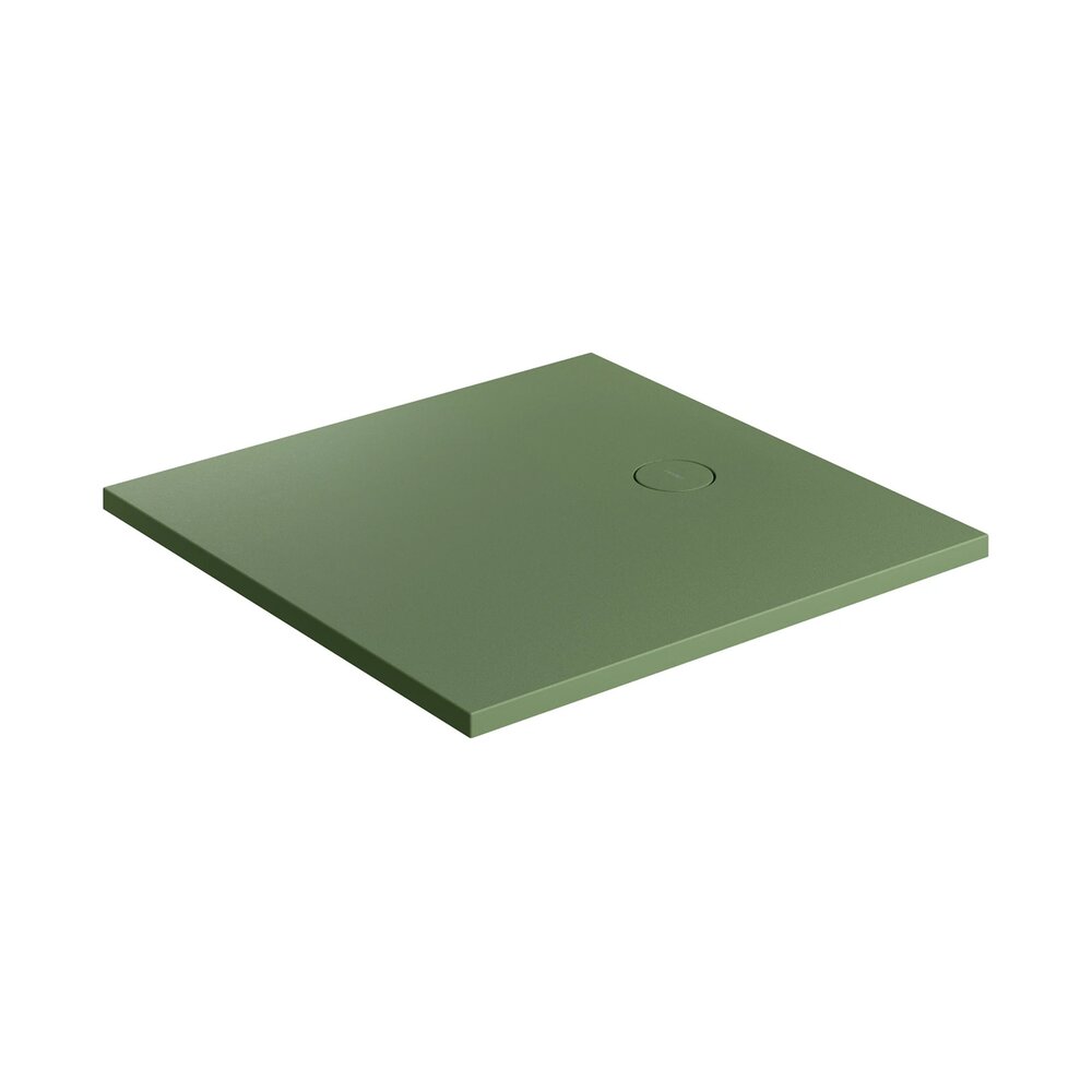 Cadita de dus compozit Omnires AquaRock M+ patrata verde olive mat 90x90 cm