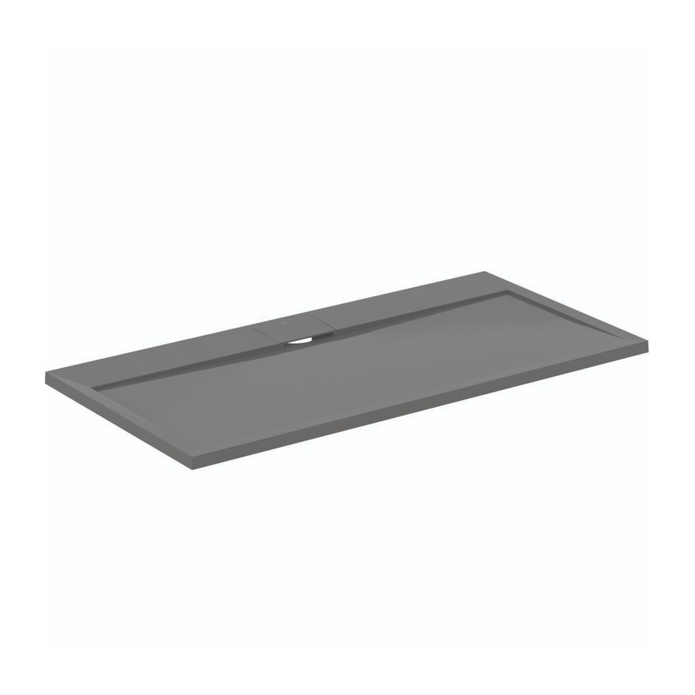 Cadita de dus dreptunghiulara Ideal Standard i.life Ultra Flat S gri asfaltic 140x70 cm