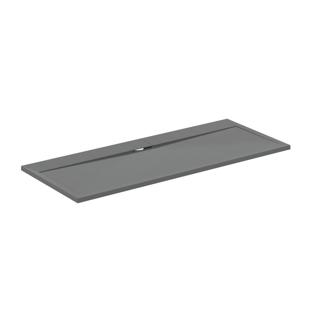 Cadita de dus dreptunghiulara Ideal Standard i.life Ultra Flat S gri asfaltic 170x70 cm