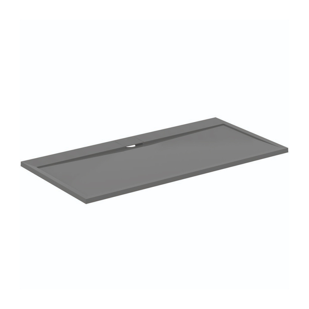 Cadita de dus dreptunghiulara Ideal Standard i.life Ultra Flat S gri asfaltic 180x90 cm