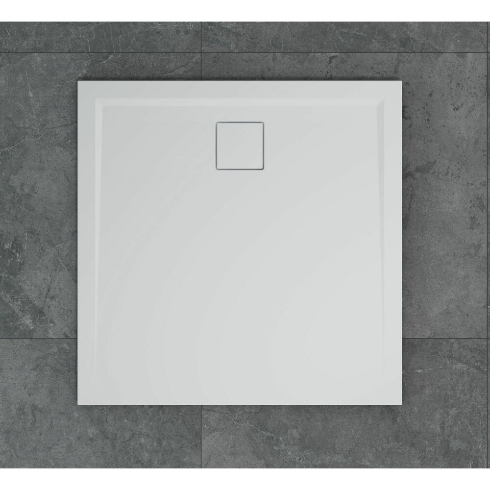 Cadita de dus patrata alb SanSwiss Livada W20Q 100x100 cm slim