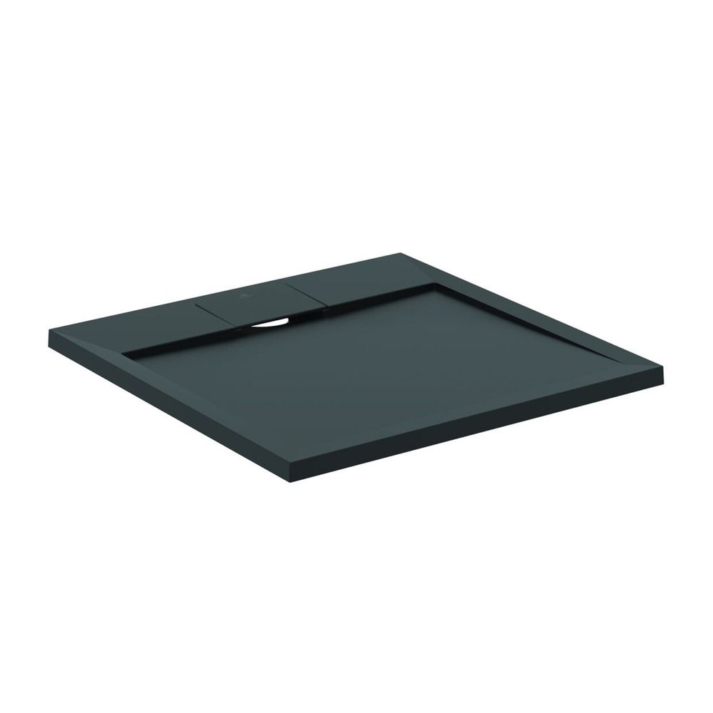 Cadita de dus patrata Ideal Standard i.life Ultra Flat S negru intens 70x70 cm