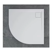 Cadita de dus semirotunda alb SanSwiss Livada W20A 90x90 cm slim