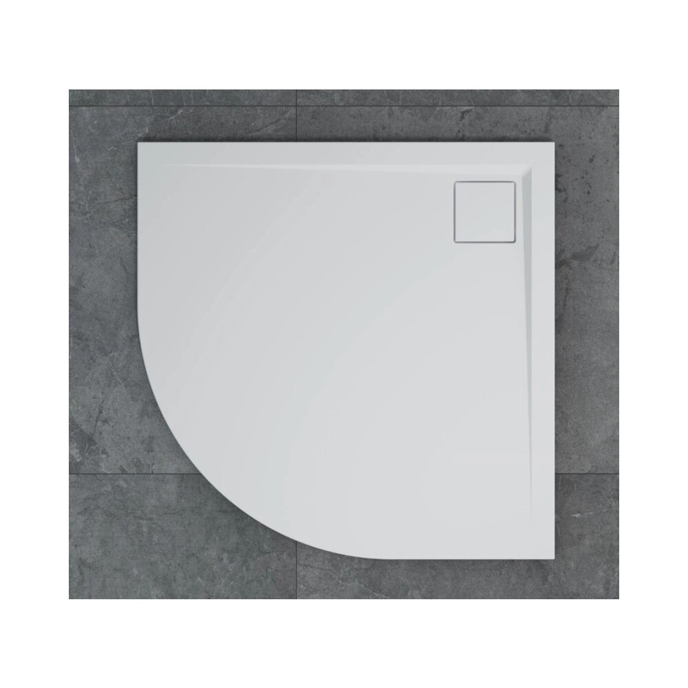 Cadita de dus semirotunda alb SanSwiss Livada W20A 90x90 cm slim
