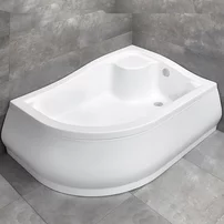 Cadita dus acril semirotunda Radaway Korfu E 100x80 cm alb
