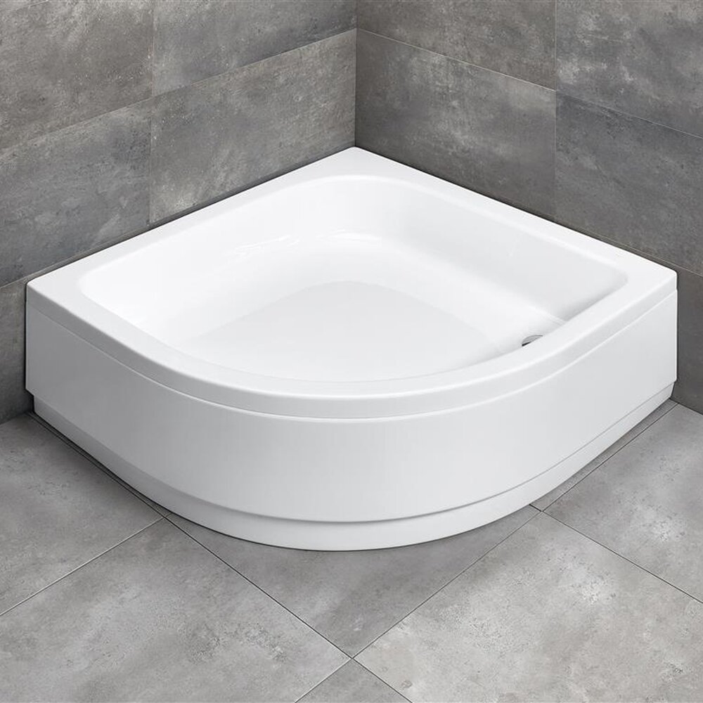 Cadita dus acril semirotunda Radaway Samos A 80x80 cm alb
