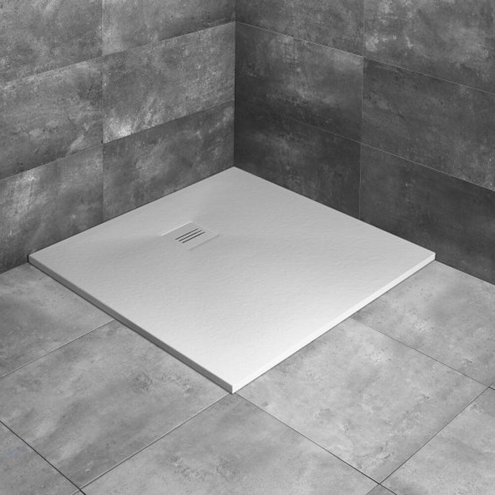 Cadita dus compozit patrata Radaway Kyntos C 100x100 cm alb