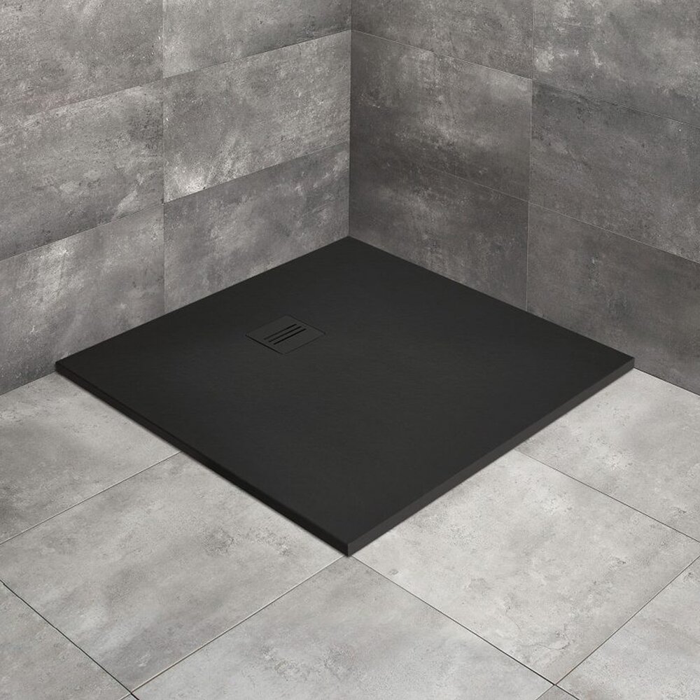Cadita dus compozit patrata Radaway Kyntos C 90x90 cm negru