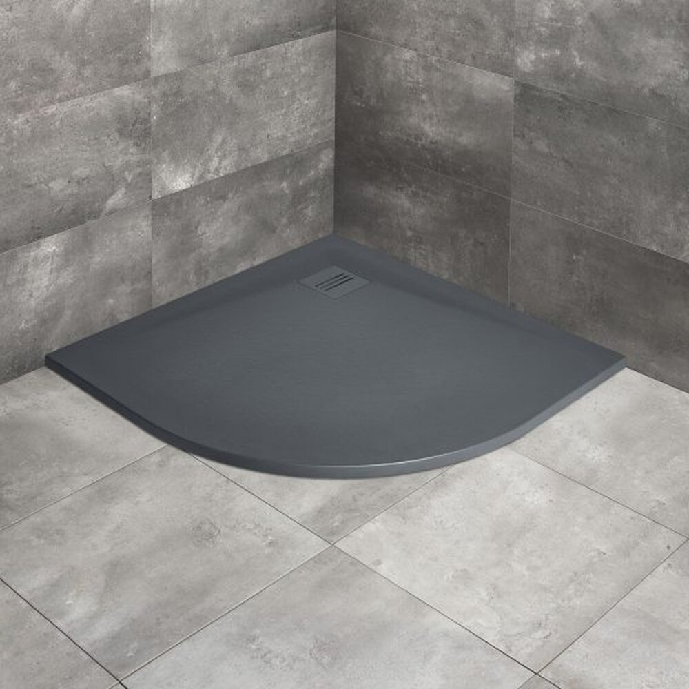 Cadita dus compozit semirotunda Radaway Kyntos A 100x100 cm antracit