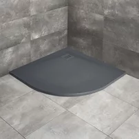 Cadita dus compozit semirotunda Radaway Kyntos A 80x80 cm antracit