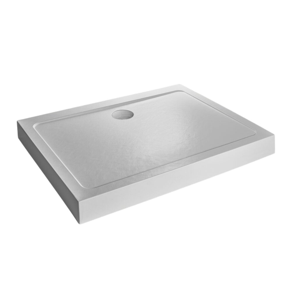 Cadita dus dreptunghiulara Radaway Doros D Compact Stone 110x80 cm acril alb