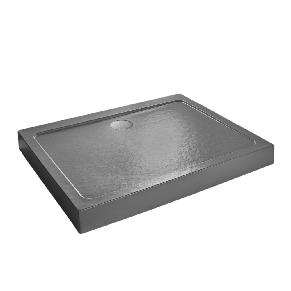 Cadita dus dreptunghiulara Radaway Doros D Compact Stone 110x80 cm acril antracit