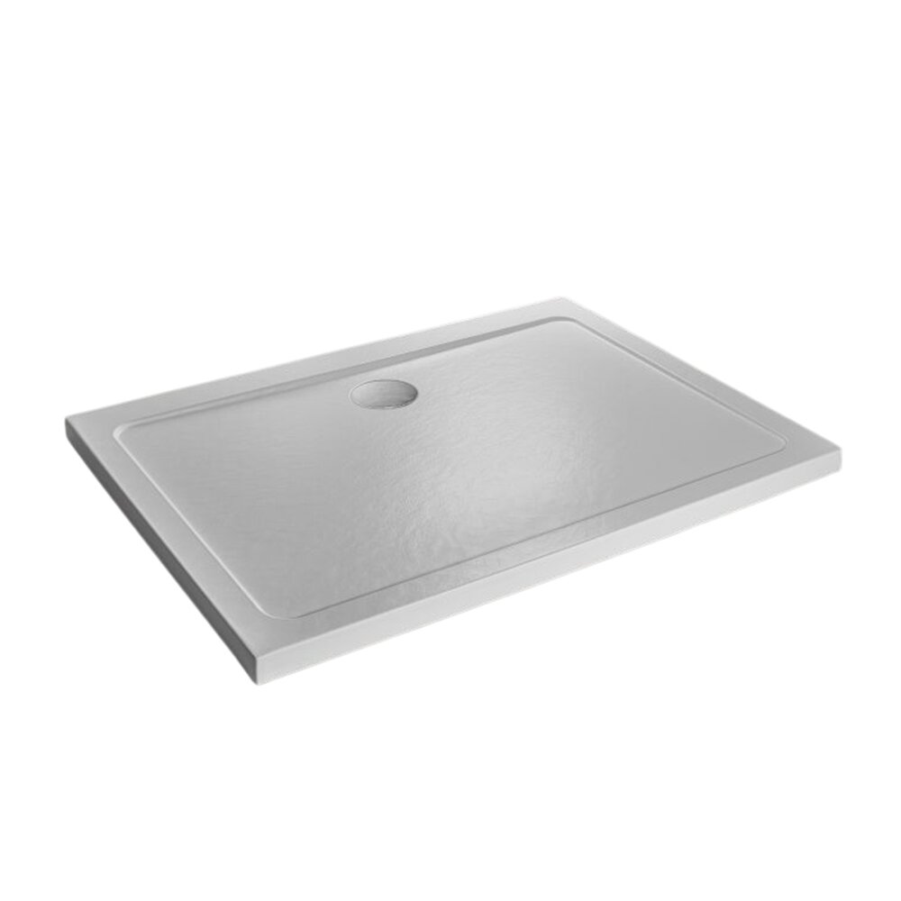 Cadita dus dreptunghiulara Radaway Doros D Stone 100x80 cm acril alb