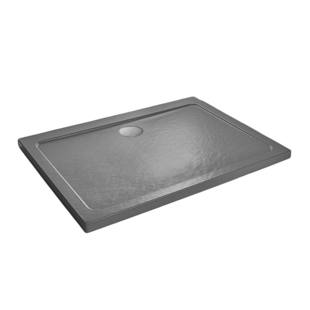 Cadita dus dreptunghiulara Radaway Doros D Stone 130x90 cm acril antracit