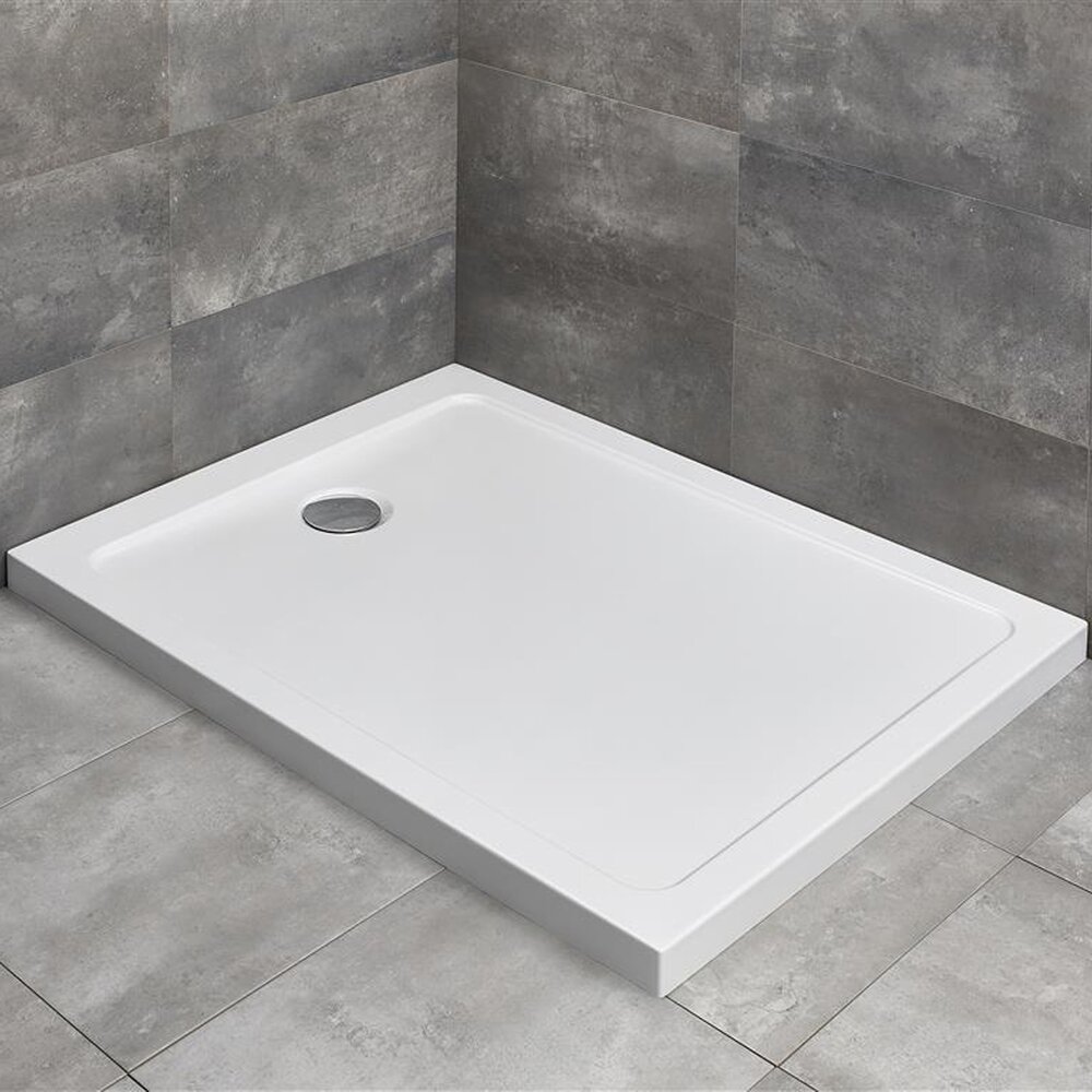 Cadita dus dreptunghiulara Radaway Doros F 140x80 cm acril alb