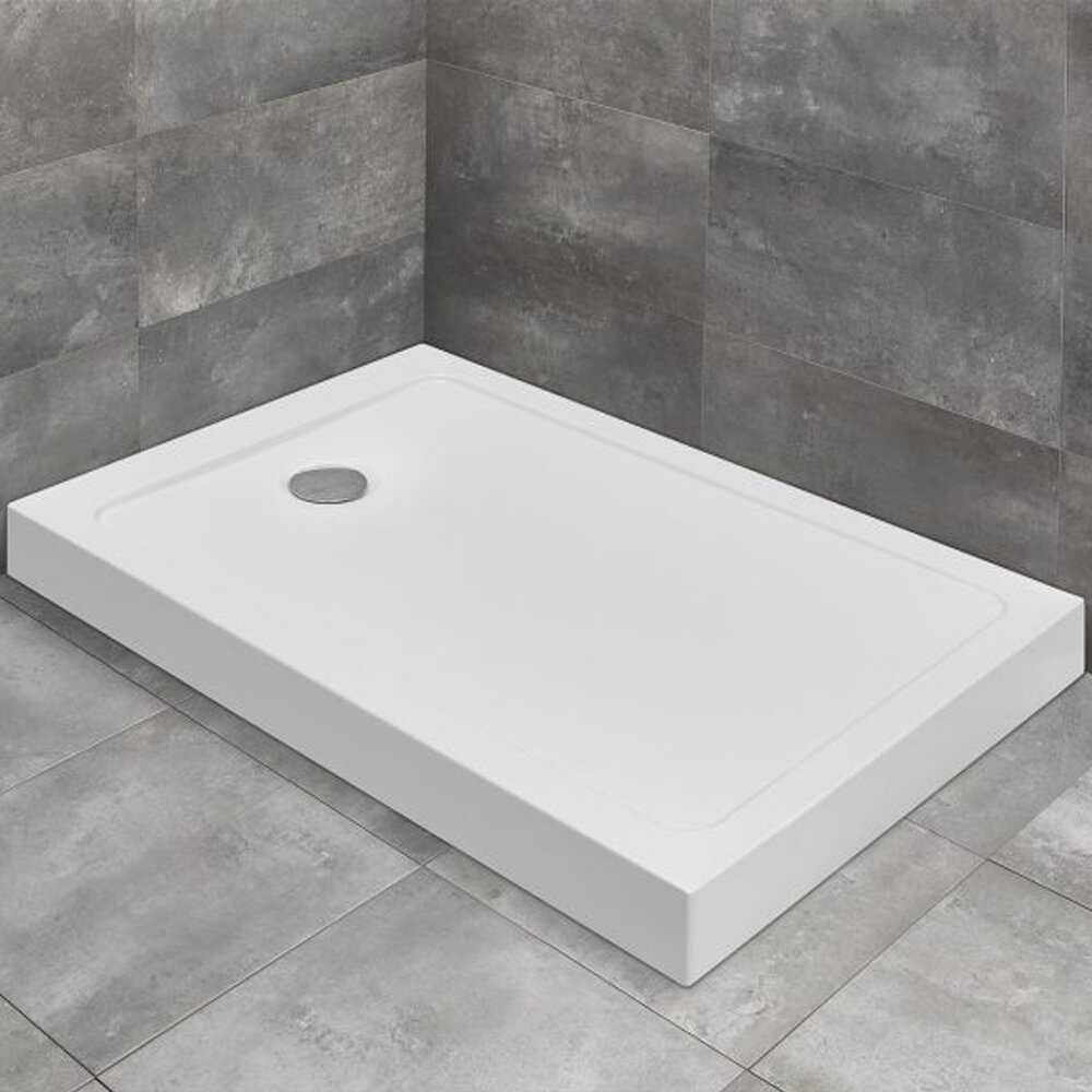 Cadita dus dreptunghiulara Radaway Doros F Compact 100x70 cm acril alb