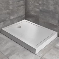 Cadita dus dreptunghiulara Radaway Doros F Compact Stone 100x80 cm acril alb