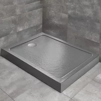 Cadita dus dreptunghiulara Radaway Doros F Compact Stone 100x80 cm acril antracit