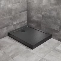 Cadita dus dreptunghiulara Radaway Doros F Compact Stone 100x80 cm acril negru