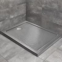 Cadita dus dreptunghiulara Radaway Doros F Stone 140x80 cm acril antracit