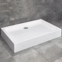 Cadita dus dreptunghiulara Radaway Laros D Compact 90x80 cm acril alb