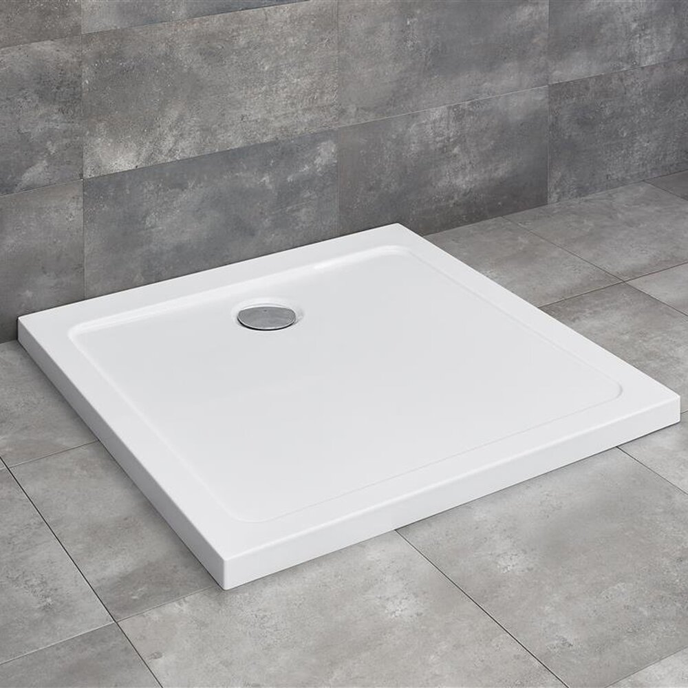 Cadita dus patrata Radaway Doros C 90x90 cm acril alb