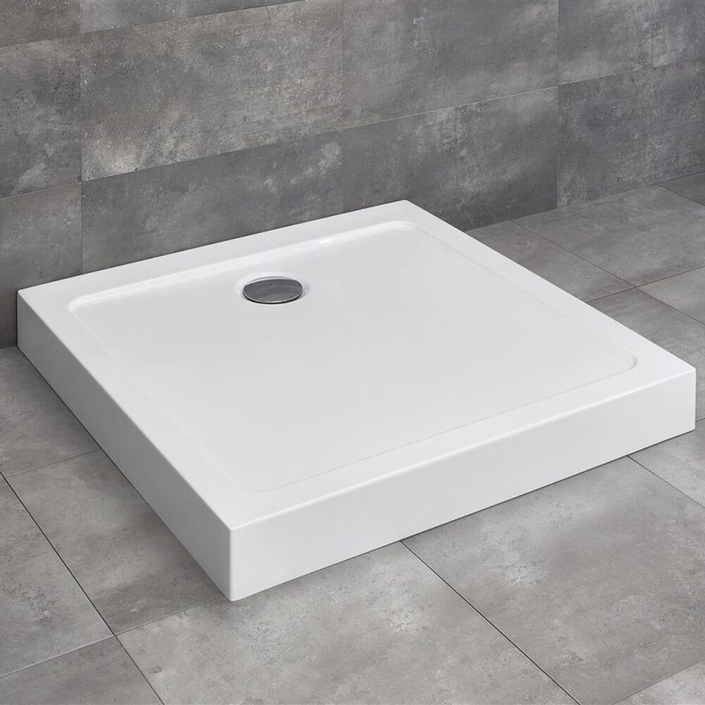 Cadita dus patrata Radaway Doros C Compact 80x80 cm acril alb