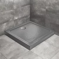 Cadita dus patrata Radaway Doros C Compact Stone 80x80 cm acril antracit