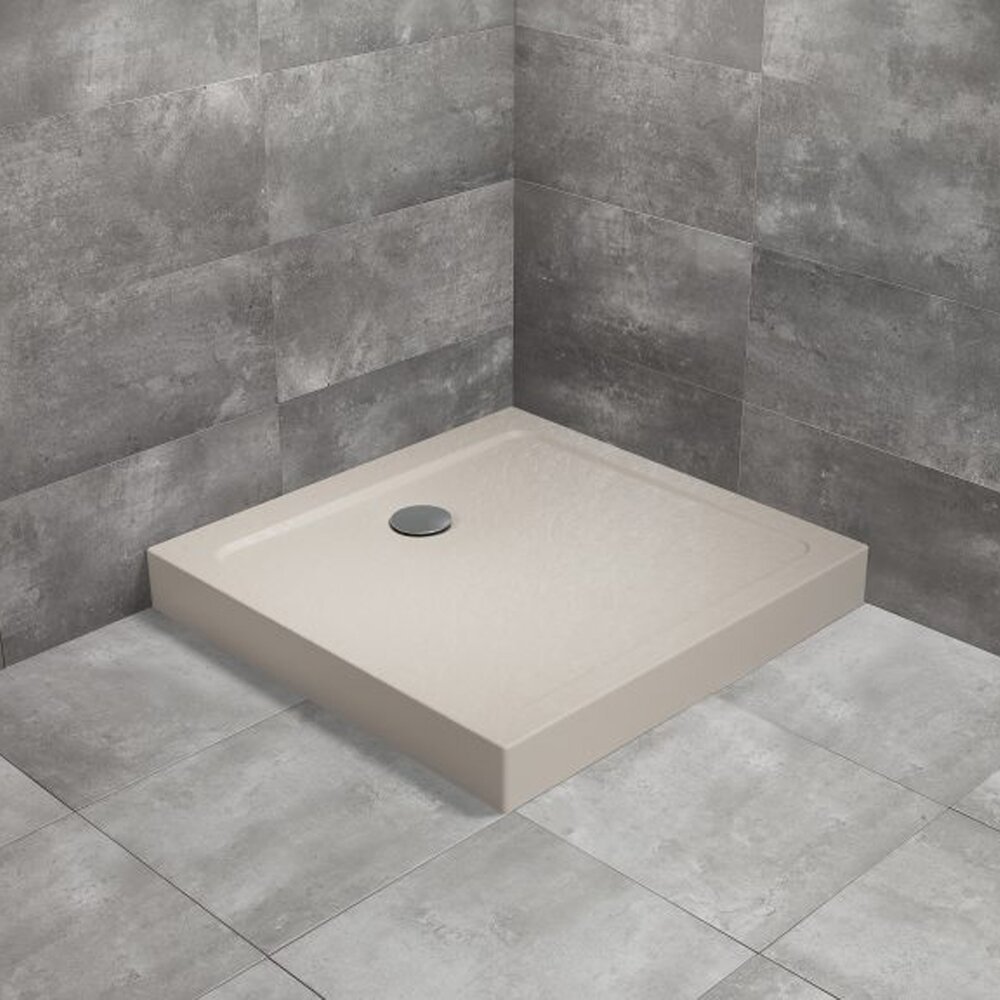 Cadita dus patrata Radaway Doros C Compact Stone 90x90 cm acril casmir