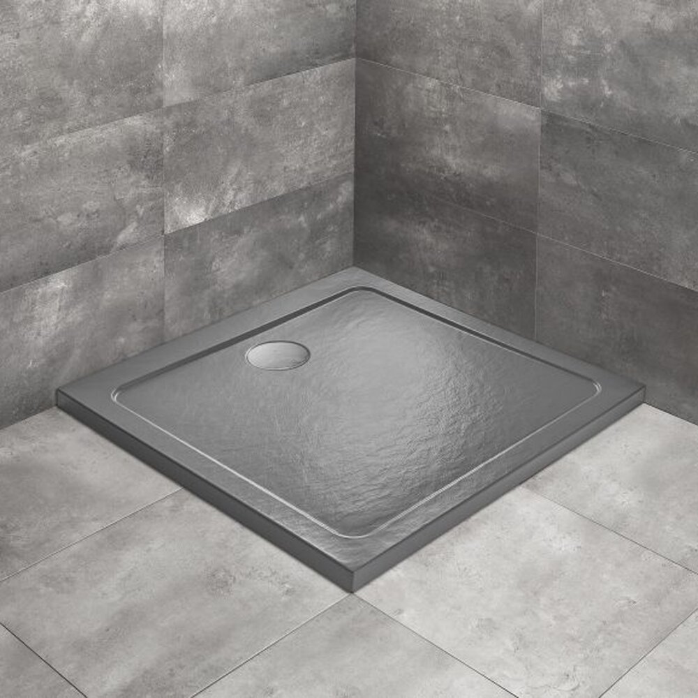 Cadita dus patrata Radaway Doros C Stone 100x100 cm acril antracit