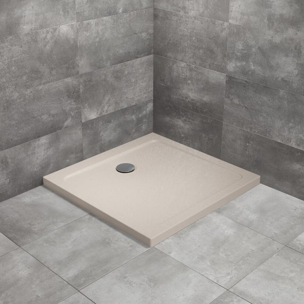 Cadita dus patrata Radaway Doros C Stone 100x100 cm acril casmir