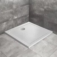 Cadita dus patrata Radaway Doros C Stone 90x90 cm acril alb