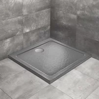 Cadita dus patrata Radaway Doros C Stone 90x90 cm acril antracit